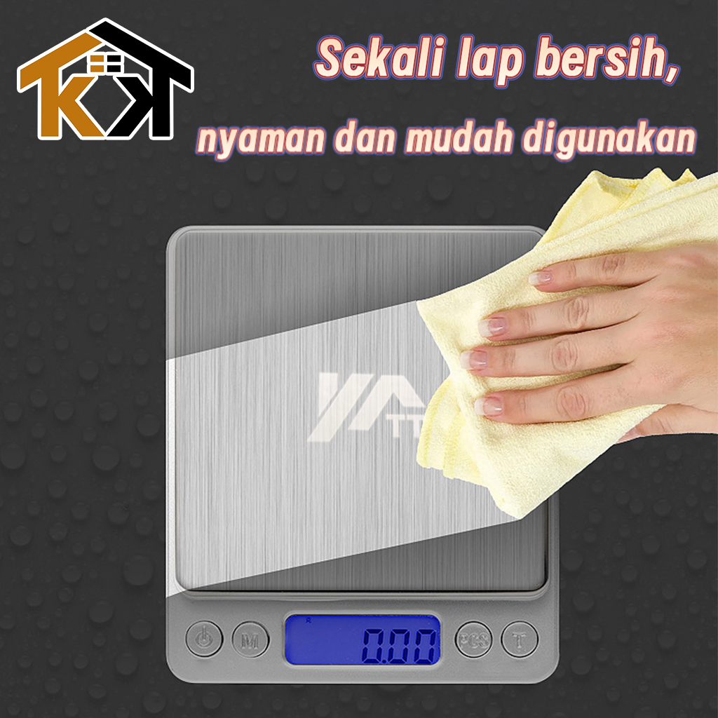 (KK) Timbangan Dapur Digital 3KG Stainless Steel High Quality / Mini Kitchen Digital Scale Kapasitas 3KG Timbangan Kue Buah Tepung Biji bijian Perhiasan Emas