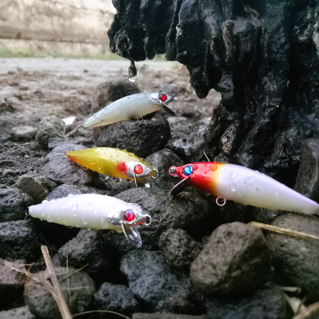 Minnow 5 cm Umpan Pancing Casting Hampala Gabus Baby GT Kerapu Mafia Water Handmade Lure