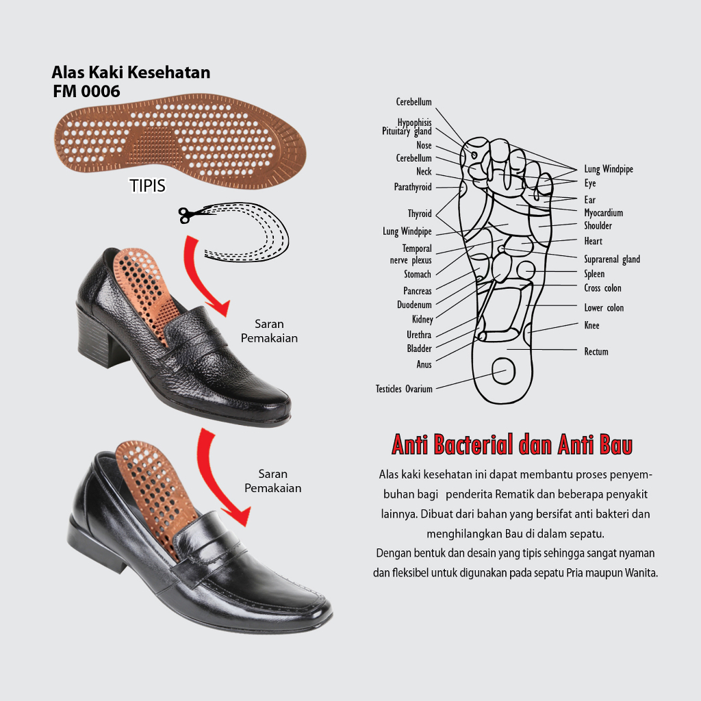 Zeintin - Insole Sepatu Anti Bacterial + Deodorant  Keringat Insole Sol Aanti Rhematic FM