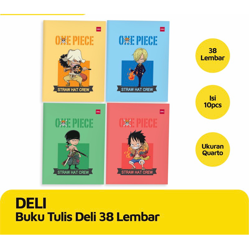 

BUKU TULIS DELI ISI 38 LEMBAR KARAKTER ONE PIECE