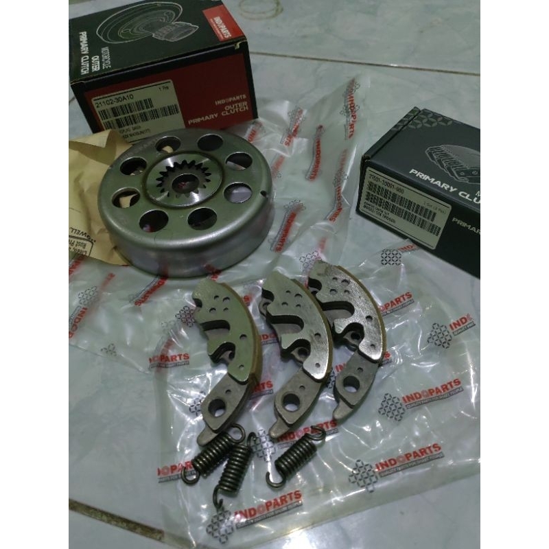 mangkok kampas ganda plus kampas otomatis ganda shogun 110 asli indoparts