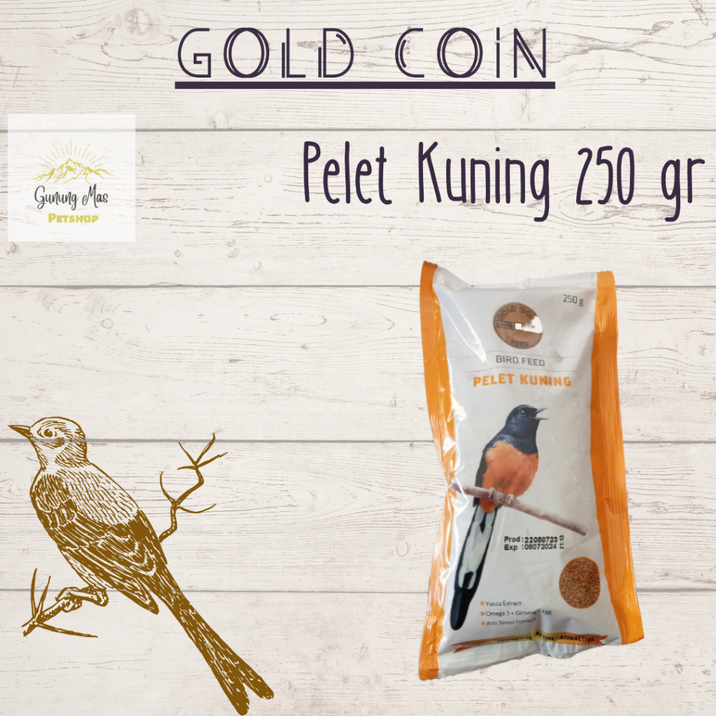 GOLD COIN PELET KUNING GOLDCOIN PAKAN BURUNG MURAI