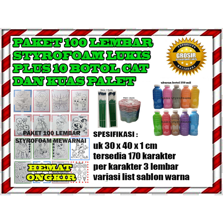 

Paket 100 Lembar styrofoam plus cat koas palet hemat ongkir