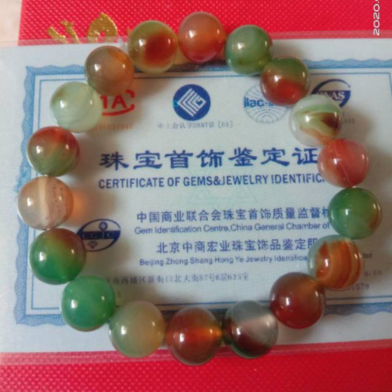 Gelang Giok Xinjiang Hetian jade 8mm