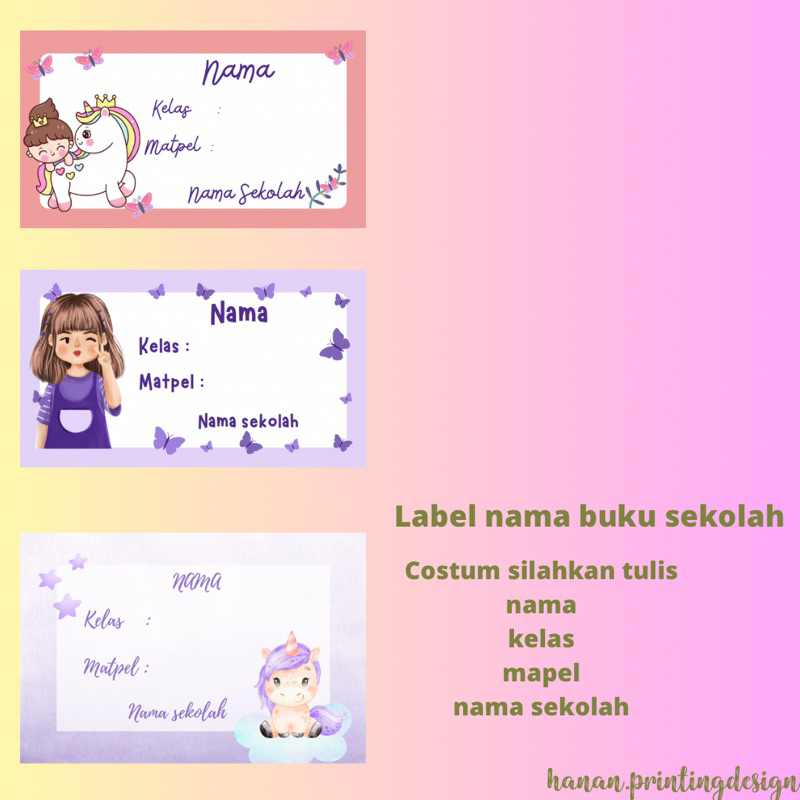 

Stiker Label Nama Pelajaran