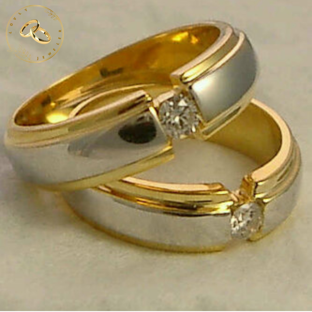 Cincin Emas Sepasang Couple Tunangan Pernikahan Asli Free Ukir Nama Free Box