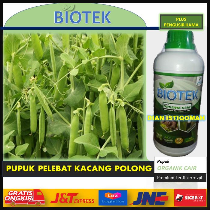 (PROMO) BIOTEK Pupuk Organik Cair 500 Ml Pelebat Kacang Polong Subur dan Berbuah Maksimal - Pupuk Ka