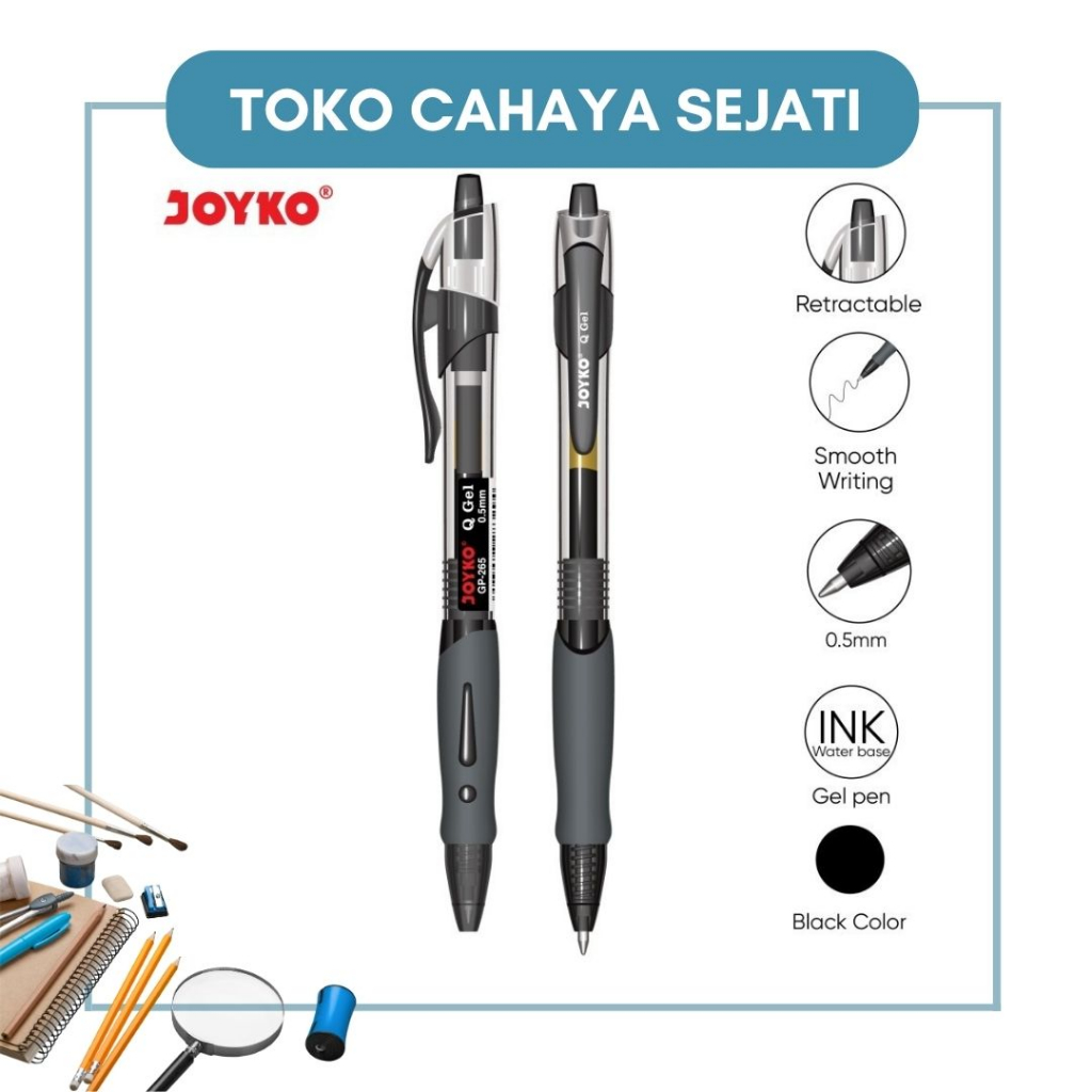 

Pulpen / Pen / Pena / Ballpoint - Joyko GP 265 Q Gel Hitam (1 Pc)