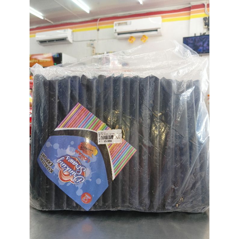 SEDOTAN PLASTIK BOBA BESAR HITAM BIASA