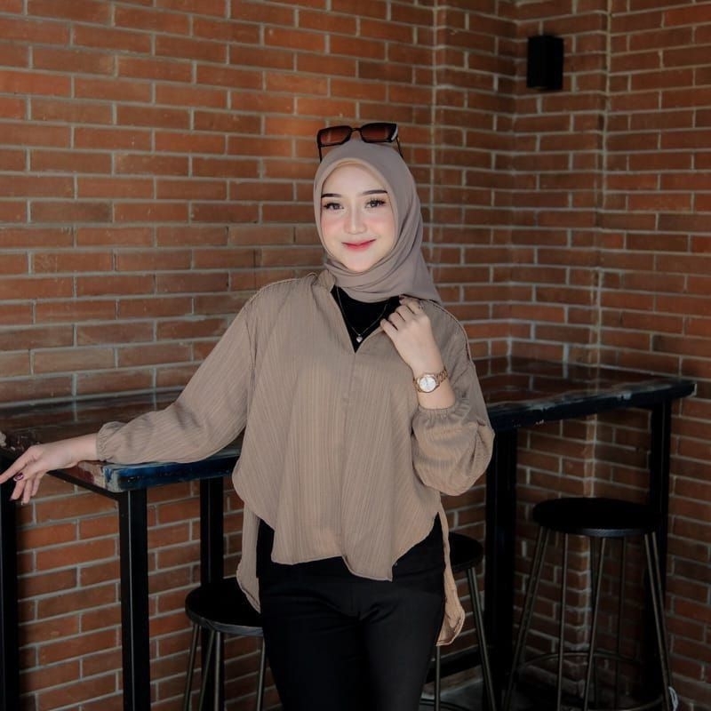 Livia Blouse - Blouse Wanita Polos - Blouse Lady Crush - Outher Premium Wanita - Kemeja Livia Blouse