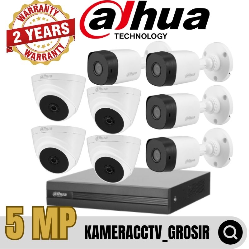 PAKET CCTV 5MP DAHUA 8 CHANNEL 8 KAMERA