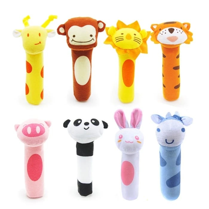 Rattle boneka hewan panda Mainan Bayi Anak Boneka Rattle Stick Animal Bunyi Mainan Boneka Tangan Bayi