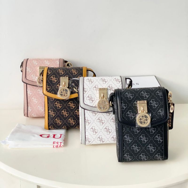 PGBAGS-TAS SELEMPANG HANDPHONE MINI LOGO *GUESS* JANSEN MESSENGER/IMPORT/PREMIUM #223013