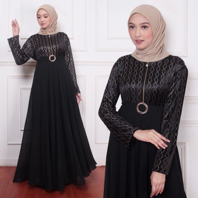 MF Store - COD - Gamis Abaya Mewah Terbaru 2023 - Abaya Hitam Elegan dan Mewah - Baju Abaya Hitam El