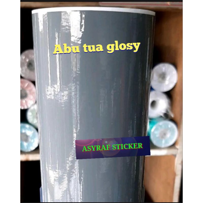 SKOTLET STICKER MOTOR WARNA ABU TUA GLOSY