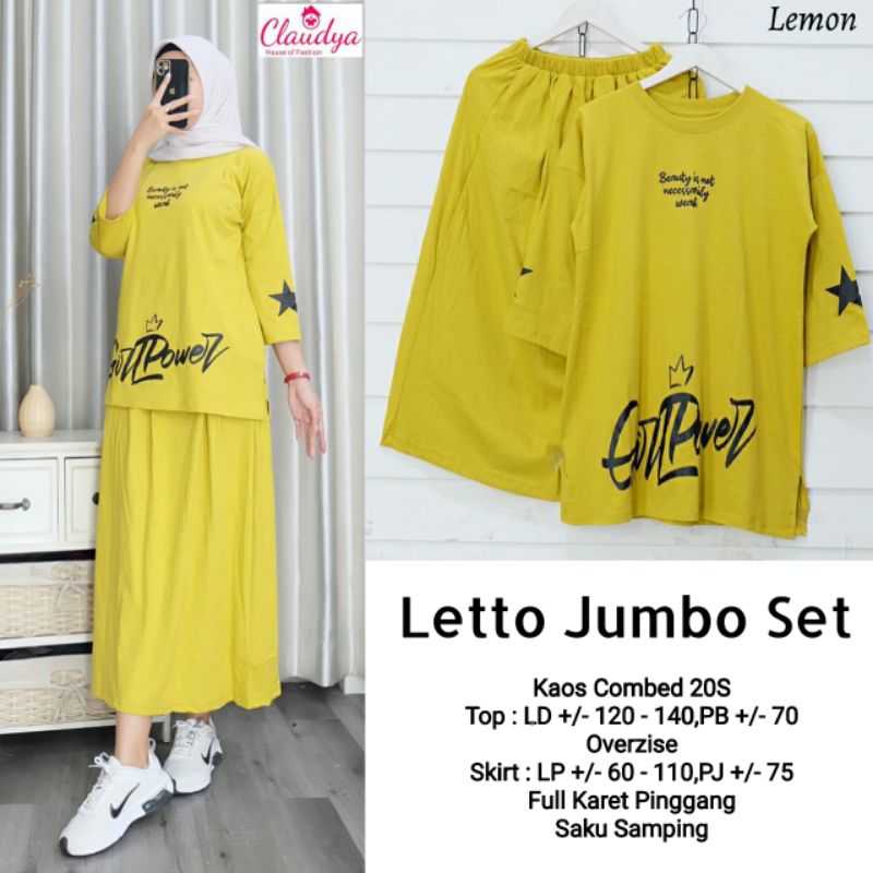 Letto Setelan Rok Jumbo Kekinian Claudya
