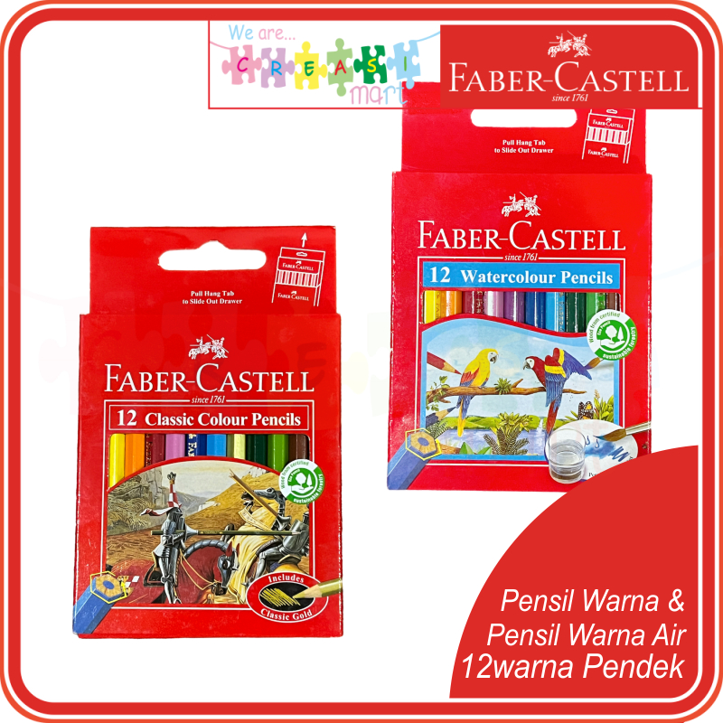 

Faber Castell Pensil Warna & Pensil Warna Air 12pcs Pendek Classic Colour & Watercolour Pencil 12S