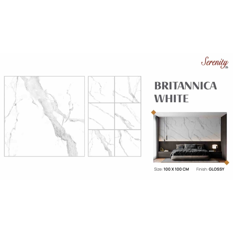 Granit Serenity Britannica White Glossy 100x100