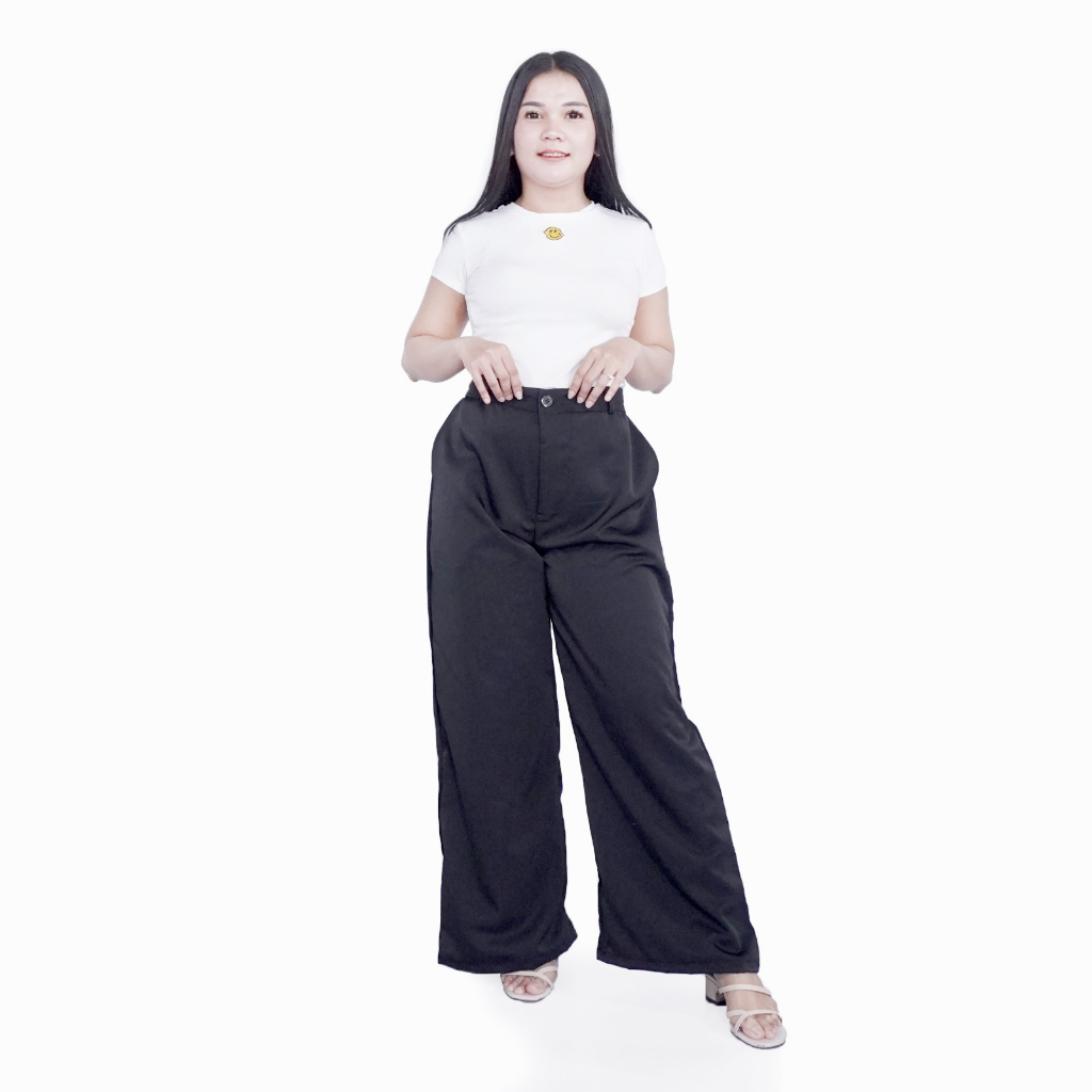 Celana Kerja Kantor Kulot Sopan BigSize 8L,6L,5L,4L,2L,XL, all size, / Celana Panjang Jumbo Modern / Celana Karet Wanita Kekinian Model Terbaru / Celana Kerja Bahan Formal Seragam OverSize / Celana Basic Hitam Navy Grey Lime / Putri Nasya