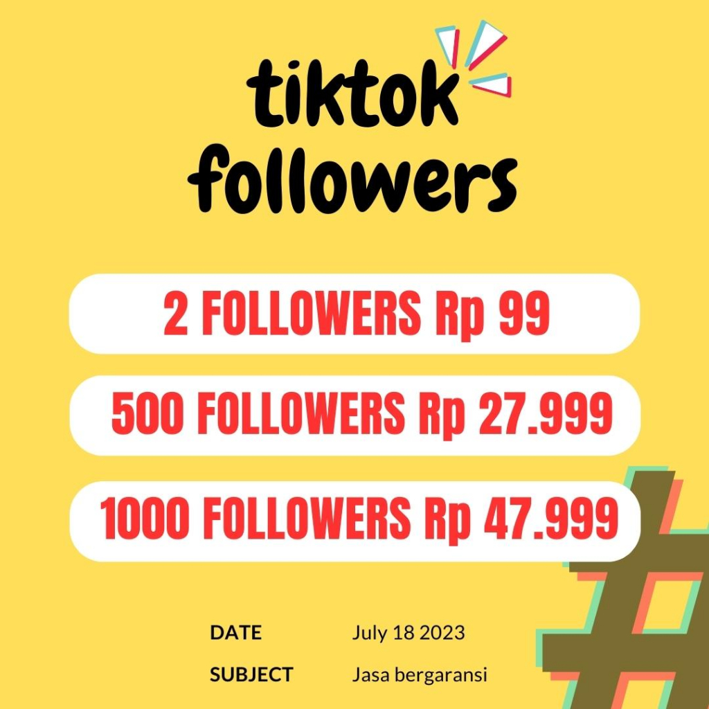 JASA (BERGARANSI) FOLLOWERS TIKTOK