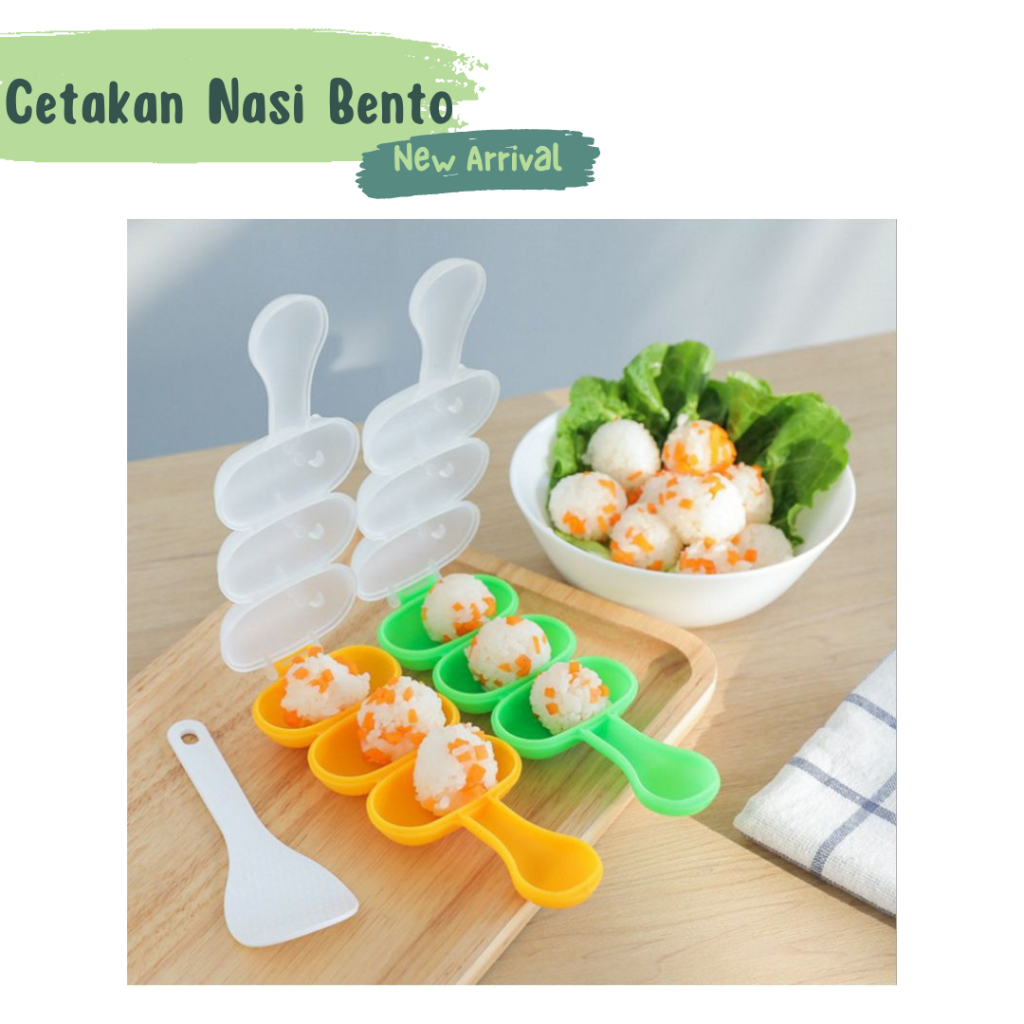 Cetakan Nasi Bento Bola Bulat Cetakan Rice Ball Shaker / Cetakan Nasi Bulat Cetakan Sushi