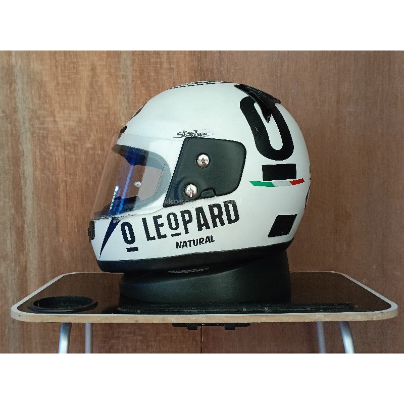 ⭐⭐⭐⭐⭐ Helm Full Face Index 811 White Doff Leopard Size L fit M