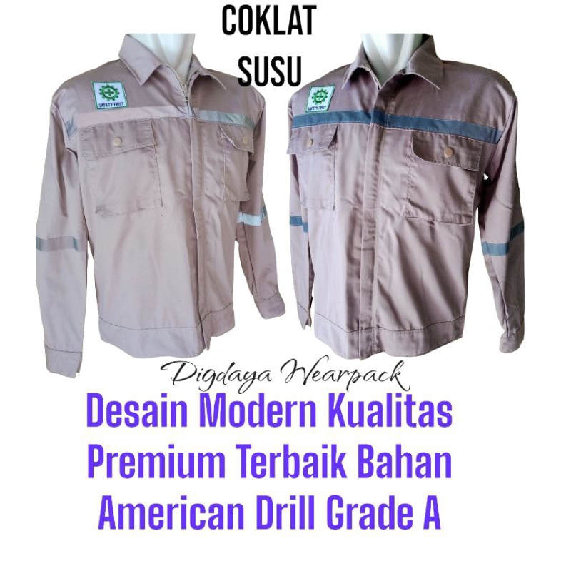 Baju Wearpack Pria Safety K3 Seragam Kerja Proyek Tambang Lapangan Bengkel Las Atasan Lengan Panjang