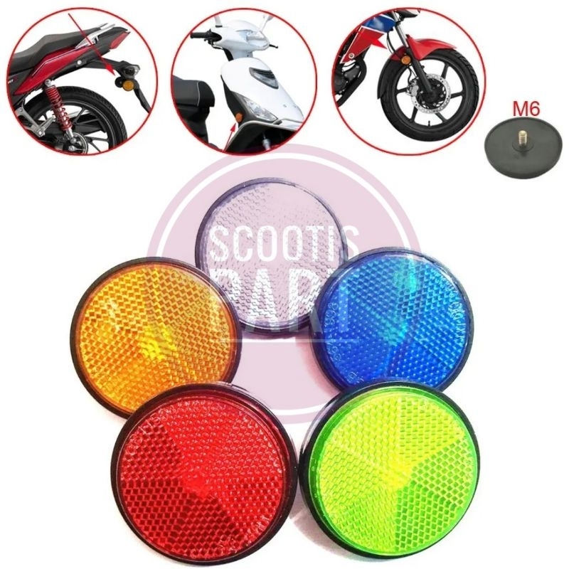 Mata Kucing Reflektor Bulat Sepeda Motor Mobil Universal