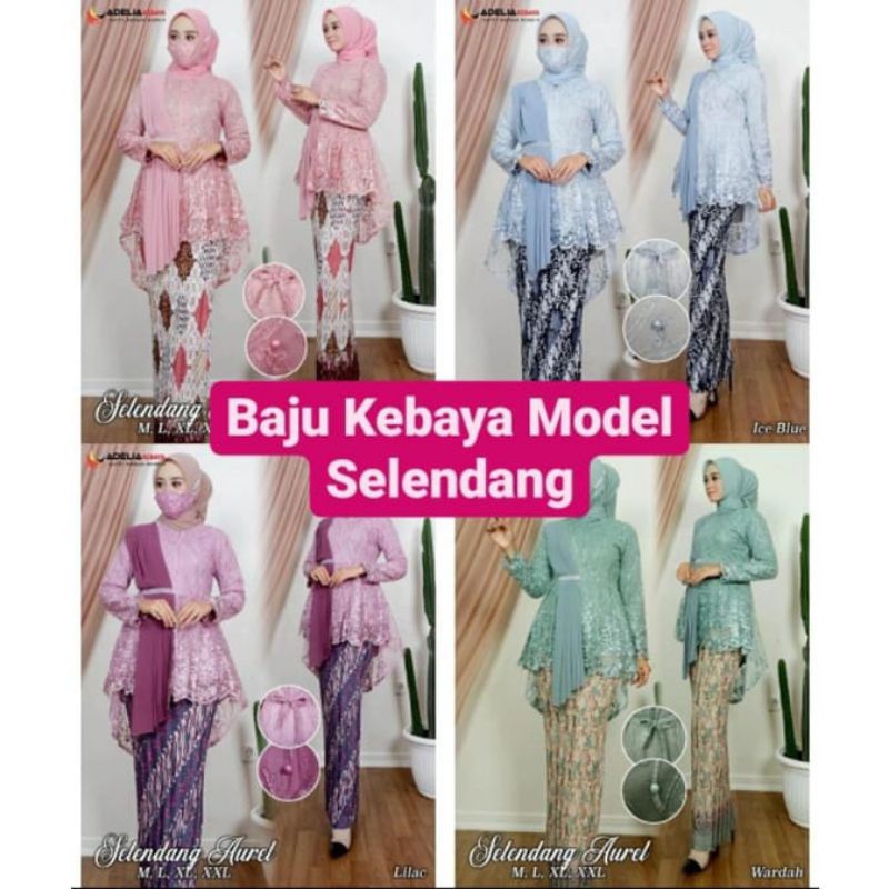 Set Baju Kebaya Selendang Aurel/Model Kebaya Terbaru/Baju Kebaya Wisuda