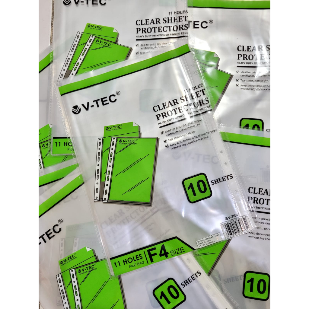 

SHEET PROTECTOR F4 VTEC PLASTIK PELINDUNG DOKUMEN F4 VTEC