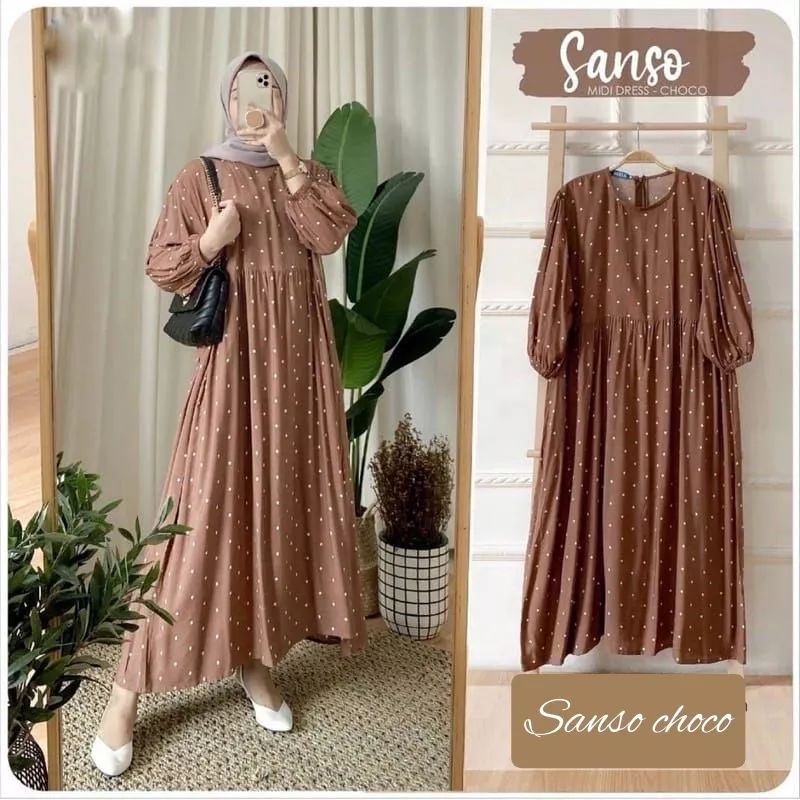 Midi dress / Midi Dress Muslim / Midi dress Rayon/ midi dress hitam / Midi Dress Korea /Midi Dress m