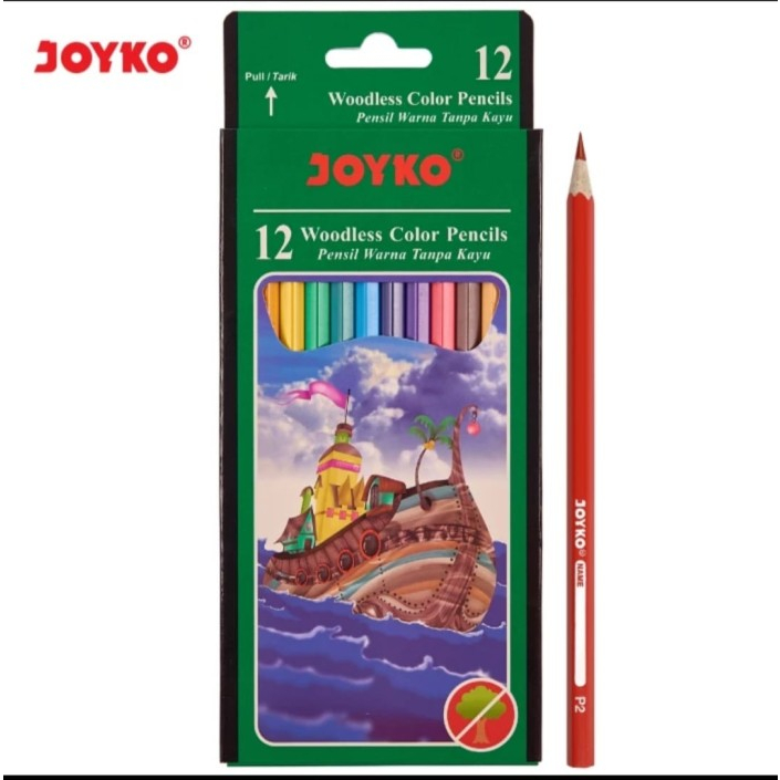 

CP103 Joyko Pensil Warna Woodless Color Pencils Grip - 12Warna