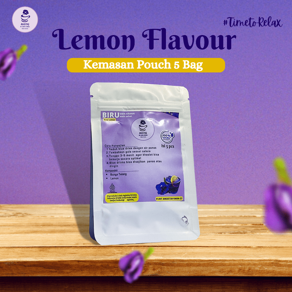 TEH BUNGA TELANG PREMIUM | AGISTIQ TELANG LEMON POUCH 5 bag