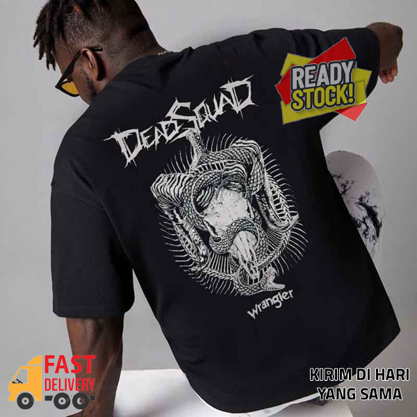 Deadsquad Wrangler DEAD SQUAD Tshirt Casual 100% Cotton Black T-SHIRT DISTRO