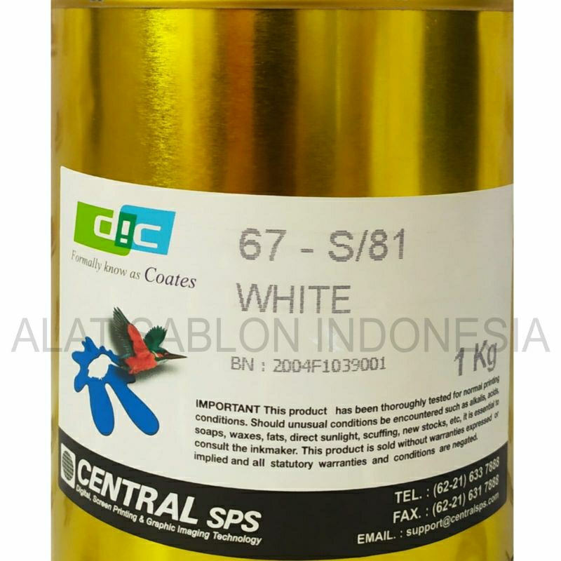 

TINTA COATES 67 - S/81 WHITE PUTIH TINTA SABLON GELAS 1 KG