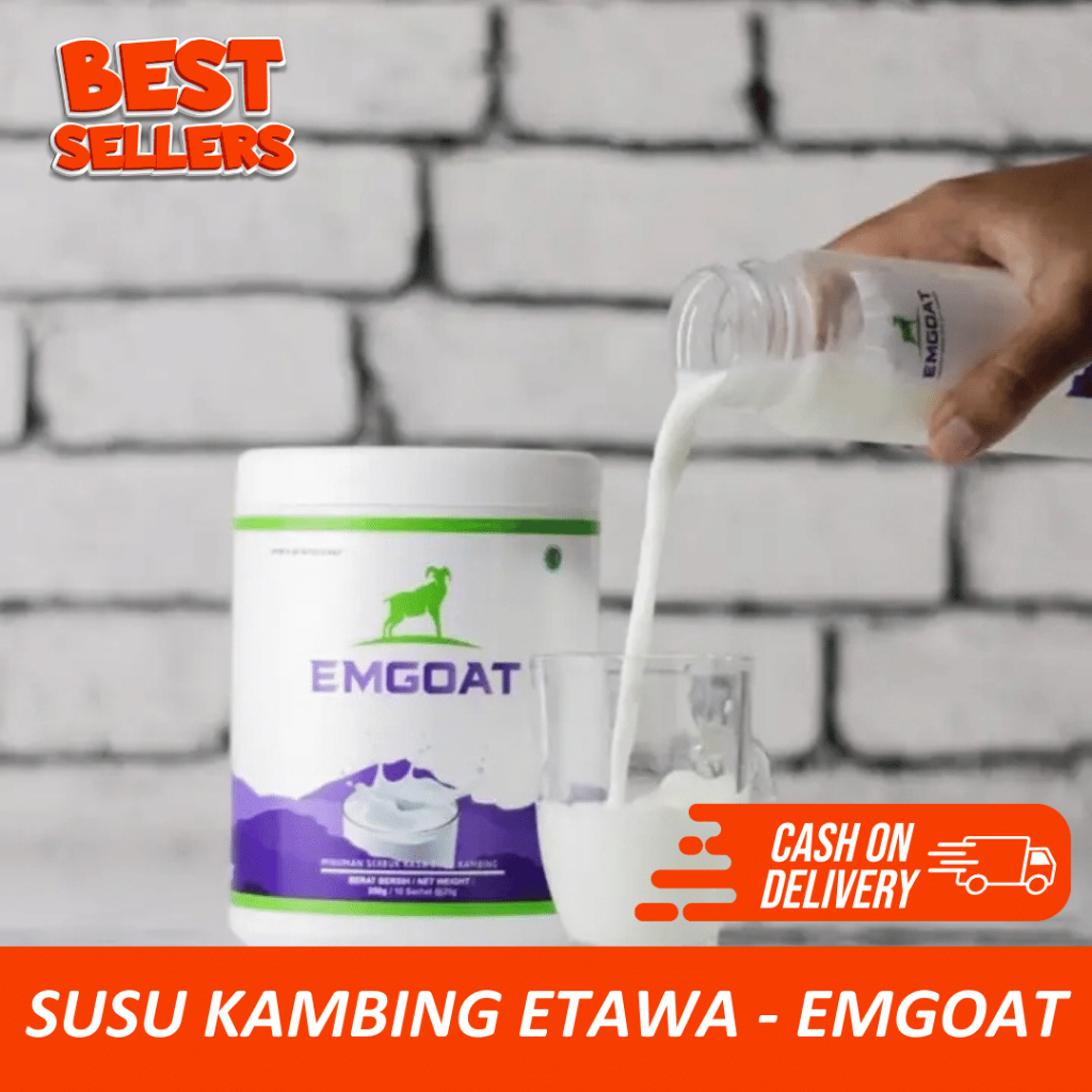 

EMGOAT - SUSU KAMBING ETAWA - ORIGINAL - 1 POT ISI 10 SACHET- BPOM - MENJAGA DAYA TAHAN TUBUH - MENCEGAH REMATIK & OSTEOPOROSIS - SUSU BUBUK