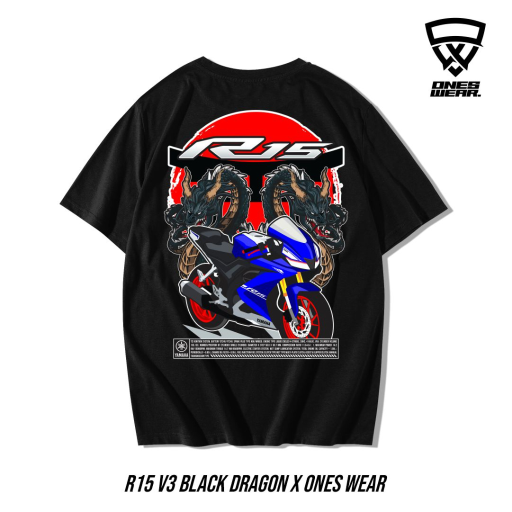 Kaos Motor Pria Wanita Yamaha R15 V3 Dragon Sunmori