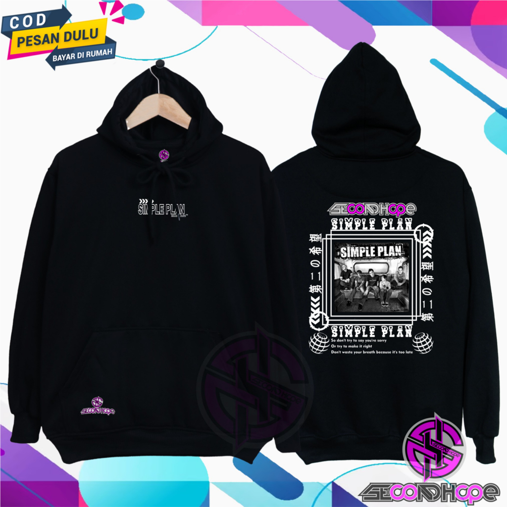 SECOND HOPE Sweater Pria Wanita Distro Terbaru Warna Abu paralon Ukuran Oversize Hoodie Terlaris 202