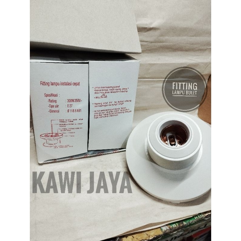 Fitting lampu bulat Broco 12101 / Fitting Lampu Flapon Bulat Broco