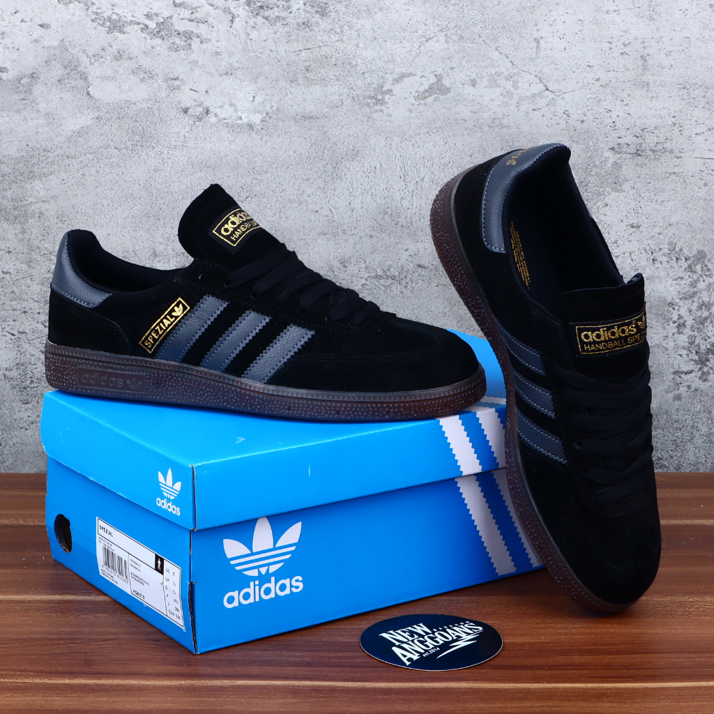 Sepatu Adidas Spezial Handball Black Hitam List Grey Abu Sole Gum - Casual