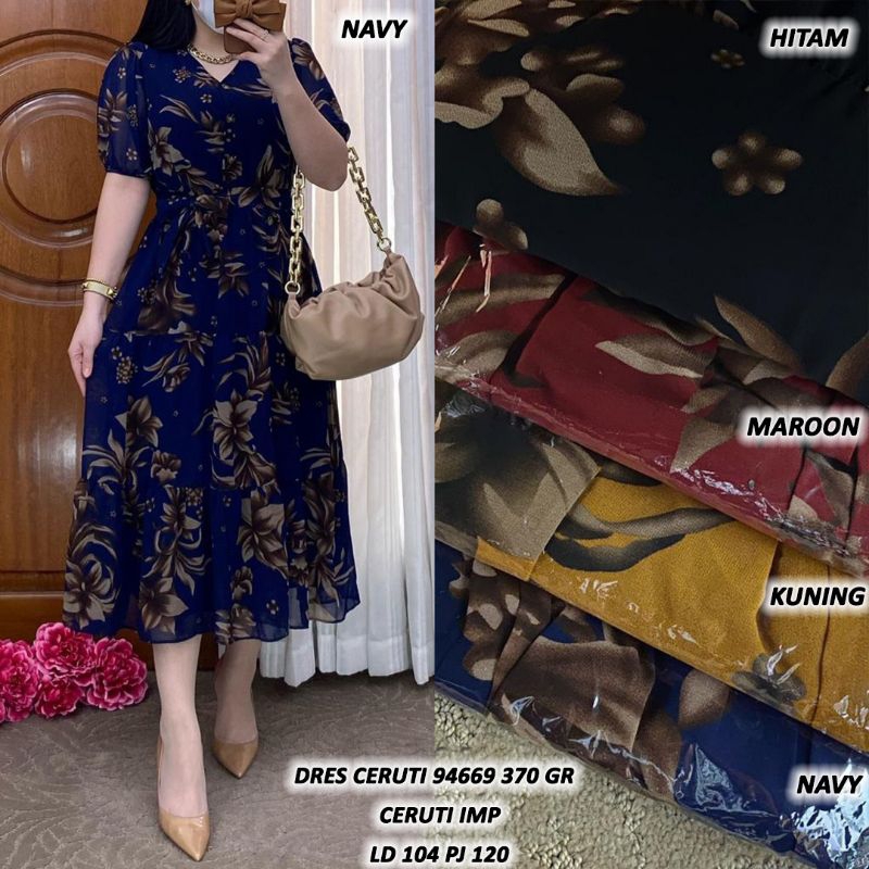 LONG TUNIK DRESS FLORAL DRESS KOREA AIMEI KEKINIAN DRESS GEREJA ASD 946699