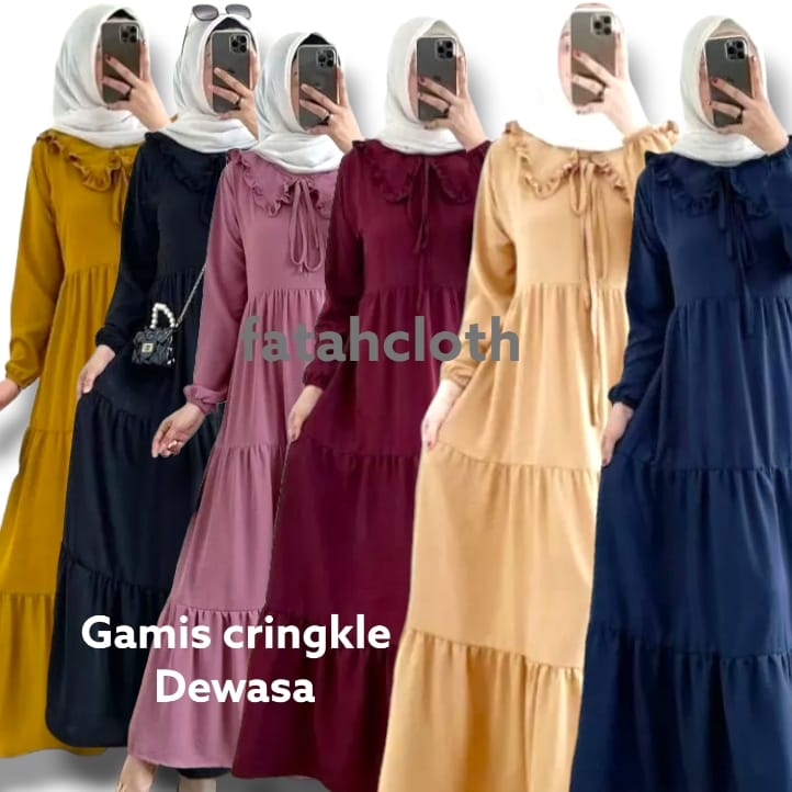 Gamis Wanita Dewasa Remaja Terbaru Dress Wanita Muslim Busui Friendly gamis cringkel Airflow remaja 