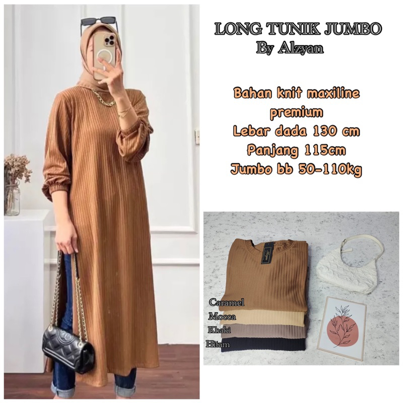 LONG TUNIK JUMBO LD 130 / LONG TUNIK KNIT JUMBO / LONG TUNIK OVERSIZE bb 50-115kg