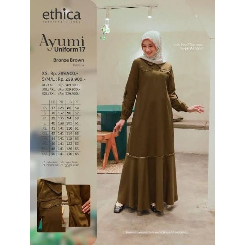 PDH khaki PNS Wanita/Gamis khaki ASN/DRESS SERAGAM PEMDA ASN /AYUMI UNIFORM 17 ETHICA