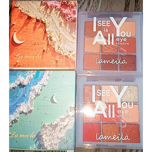 Lameila 5099 Eyeshadow Pallet All In One Highliter Blush On Glitter Korea 9 Warna Waterproof-4