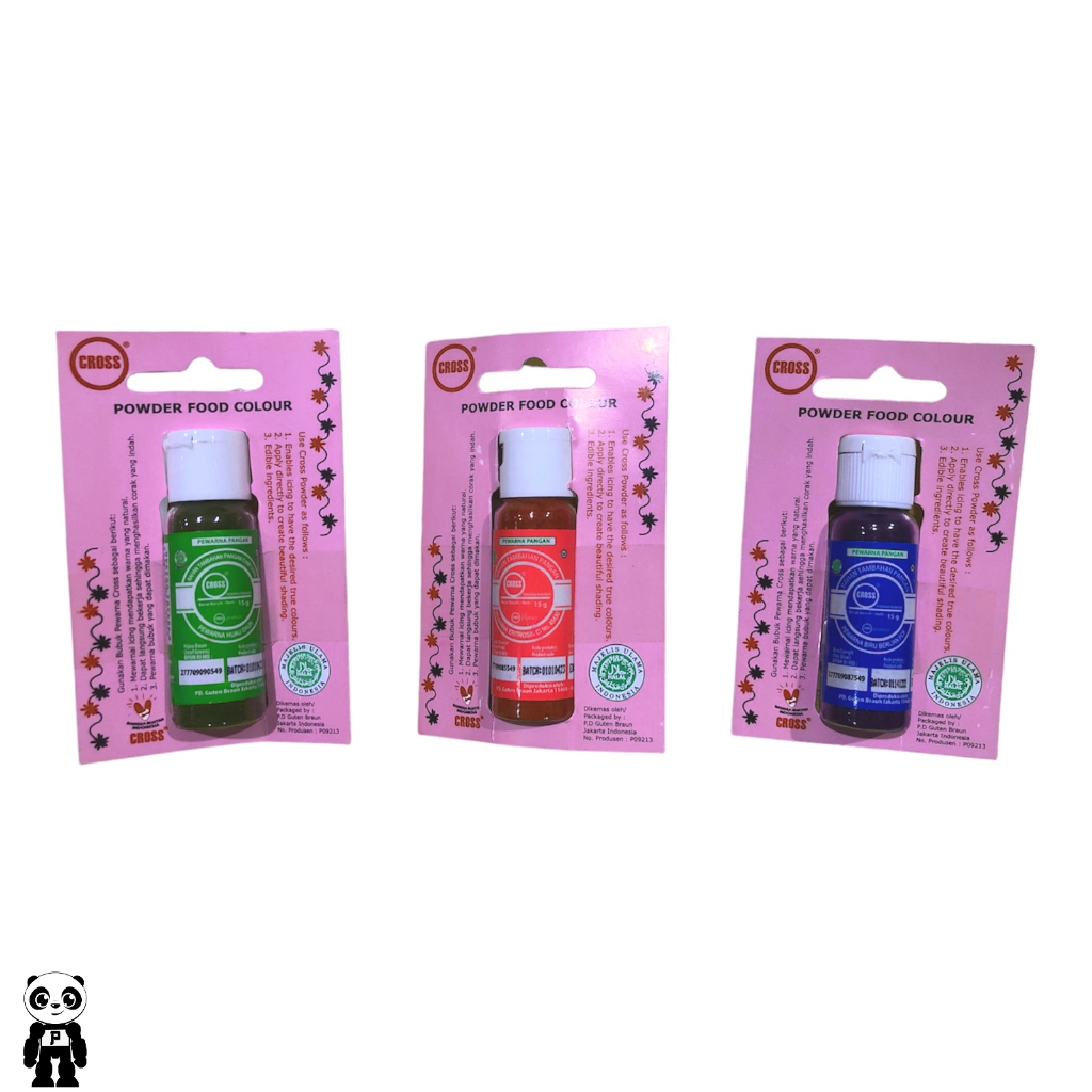 

Cross Pewarna Makanan Bubuk 15g Hijau Biru Pink