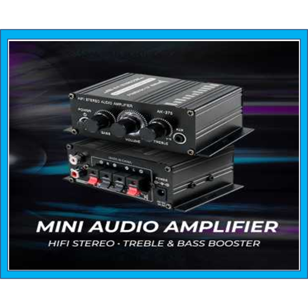 Amplifier AK170 Treble Bass Booster  Mini HiFi Stereo Treble Bass Booster Hubungkan dengan Mudah - A