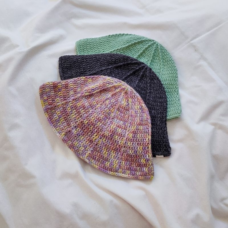 Wave bucket hat (bucket hat rajut handmade)