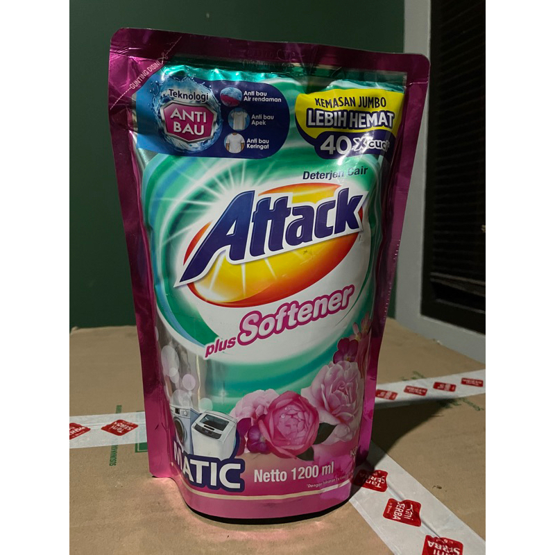 Attack Plus Softener Detergen Cair Matic 1200ml
