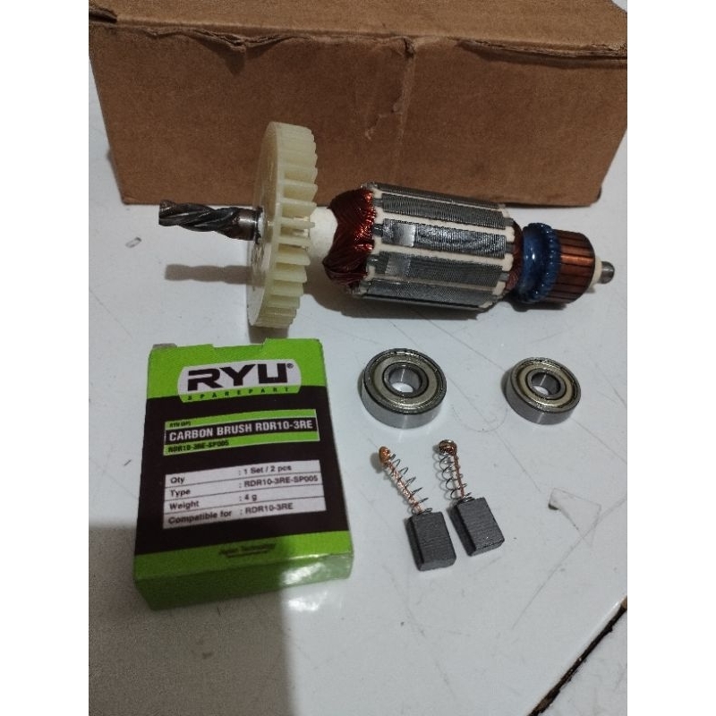 sepaket armature bor 10mm RYU RDR 10-3/angker mesin bor ryu 10mm